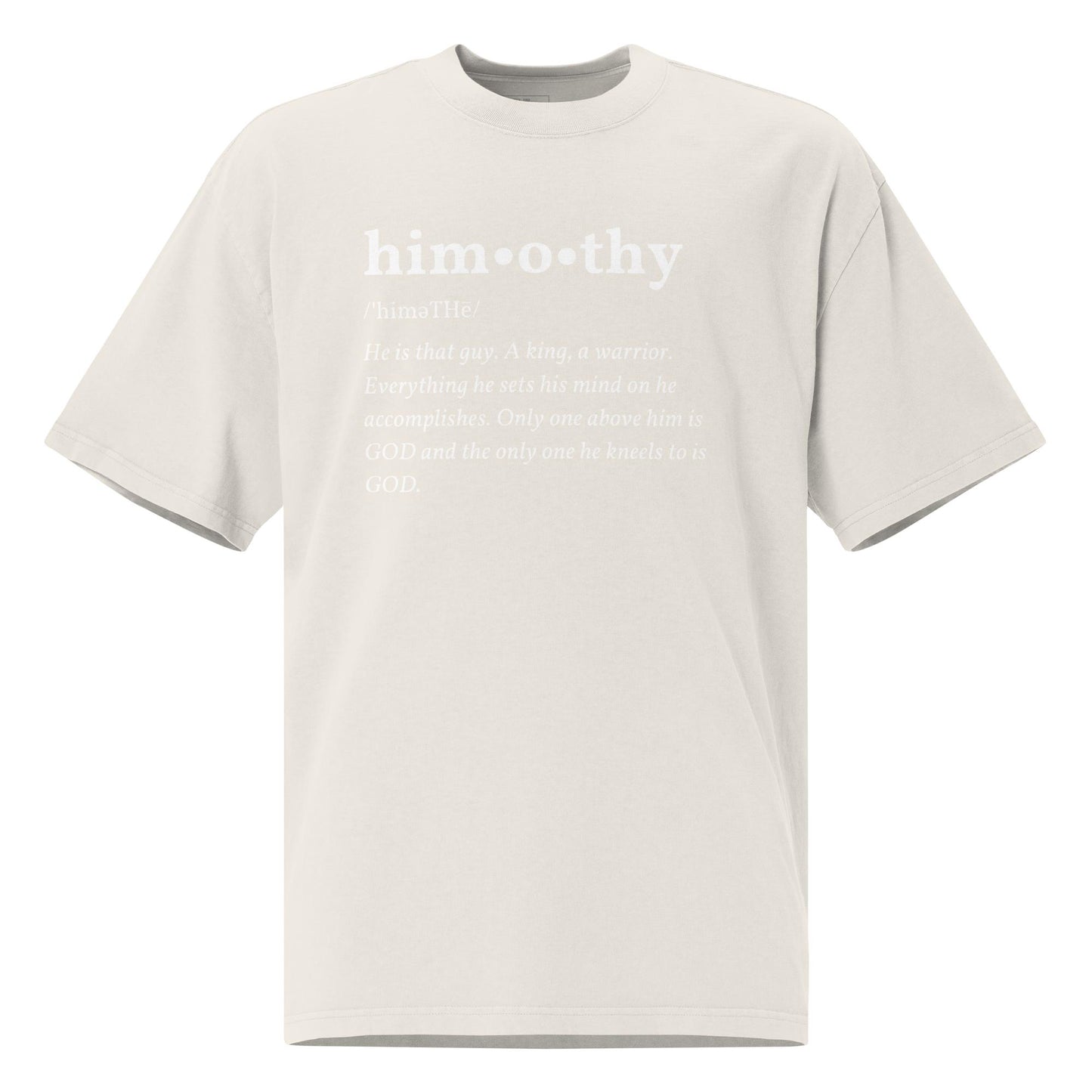 himothy (whte letter) Oversized faded t-shirt