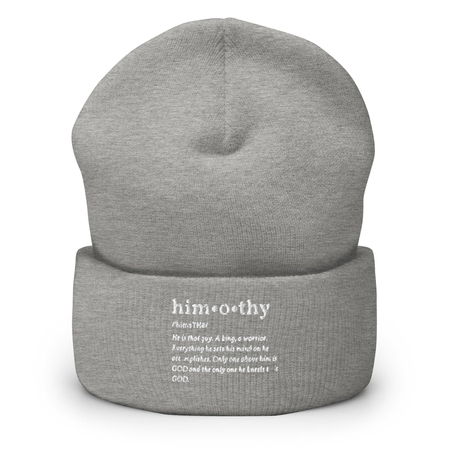 himothy Definition (whte letter) Cuffed Beanie