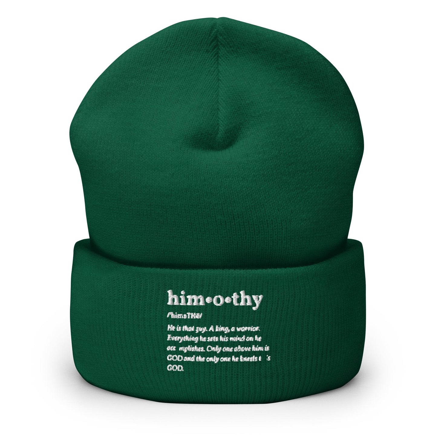 himothy Definition (whte letter) Cuffed Beanie