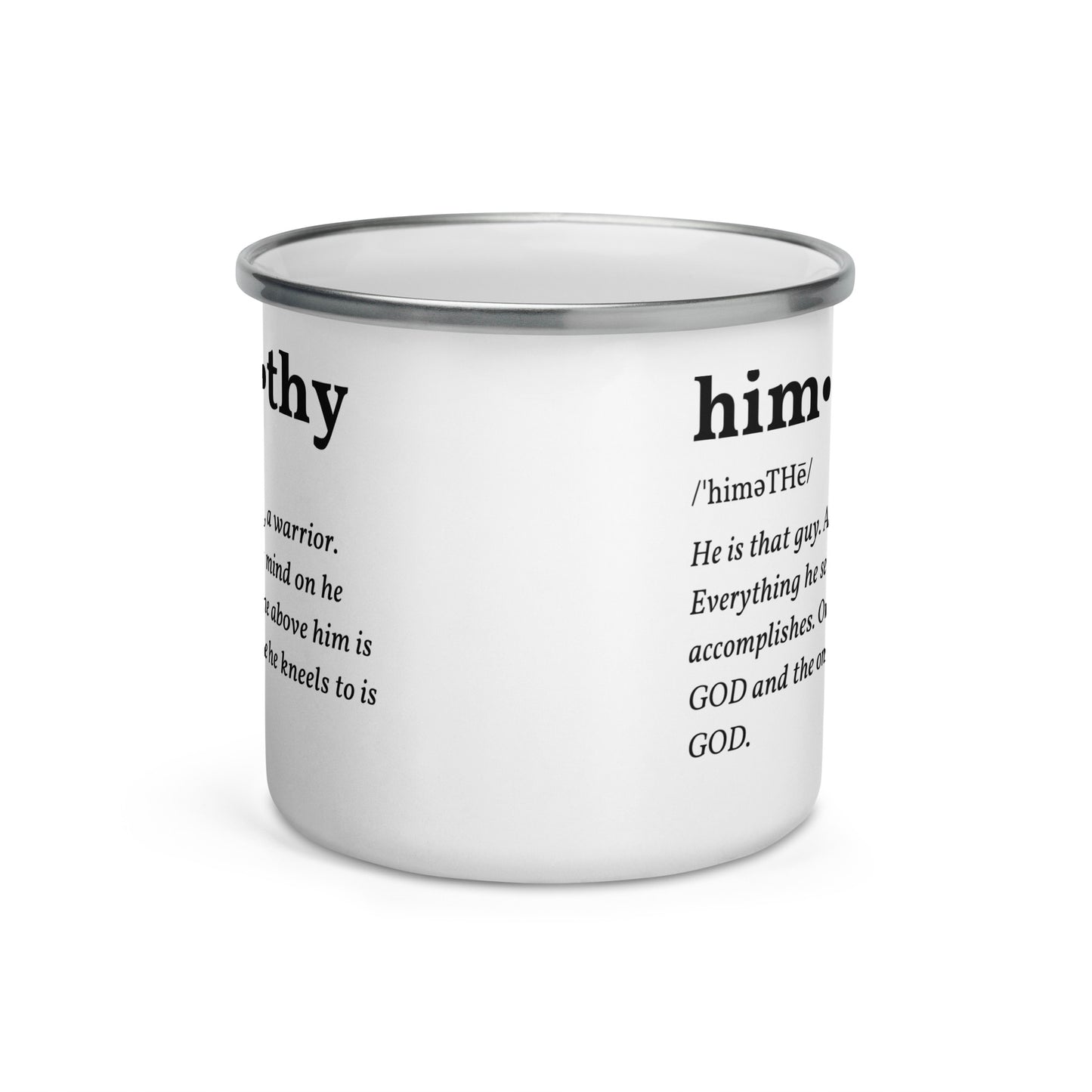 himothy Definition Enamel Mug