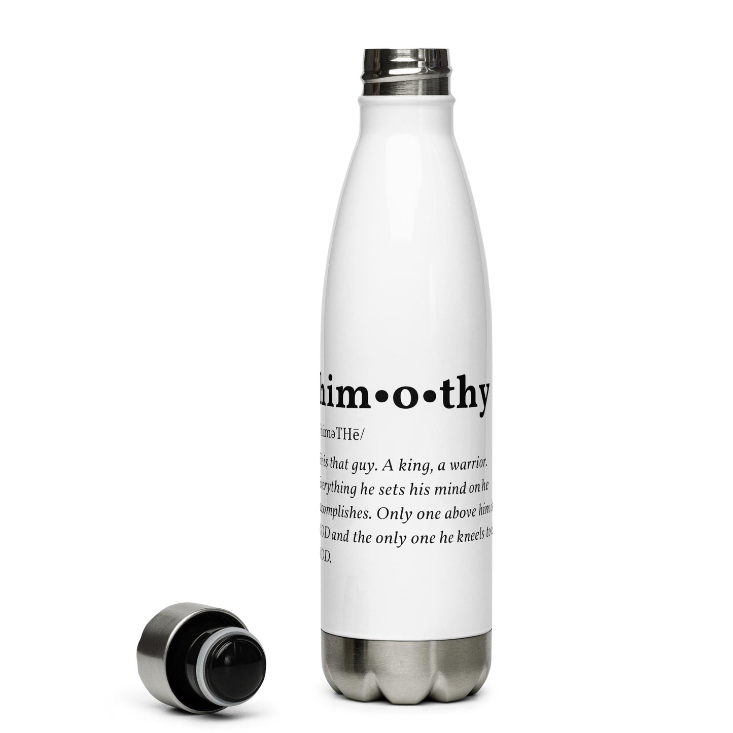 himothy Definition (blck letter) Stainless steel water bottle